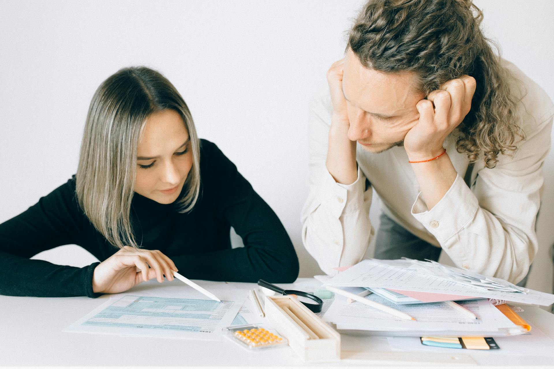 Professional accountant working at desk